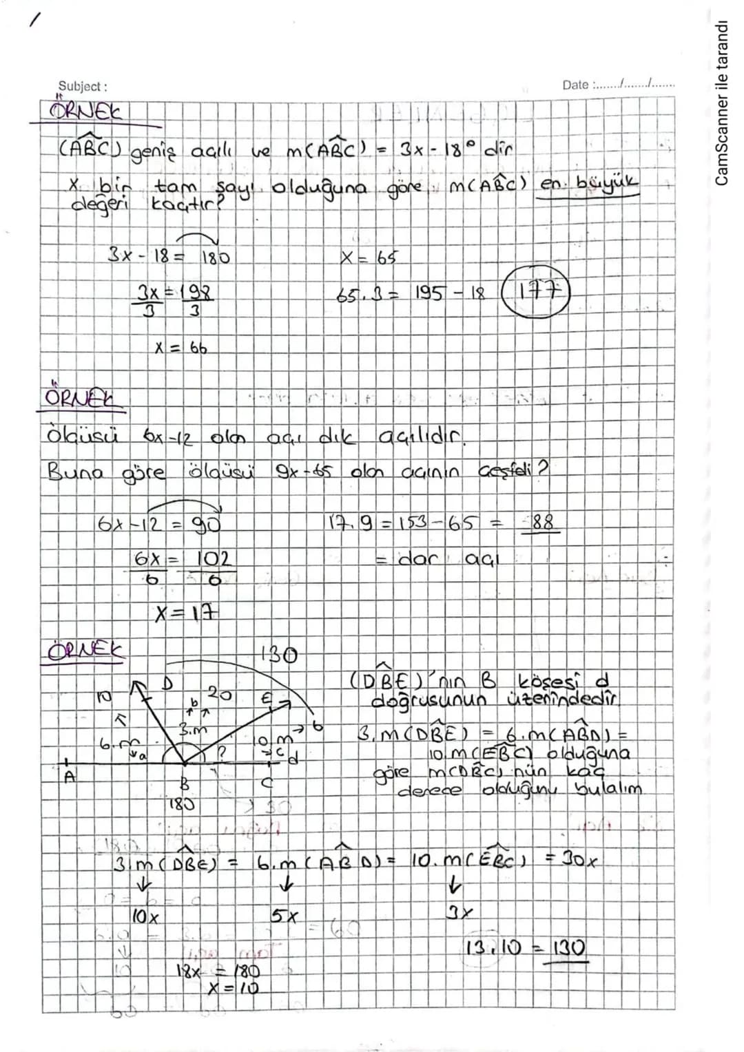Subject:
=
Date ...........
IGGENLER
LIGGENDE AGI ÖZELLİKLERİ RE iubici ISLEMLER:
* Açı Caîtleri, Paralel Miz doğrudun bin besenle yaptığı a