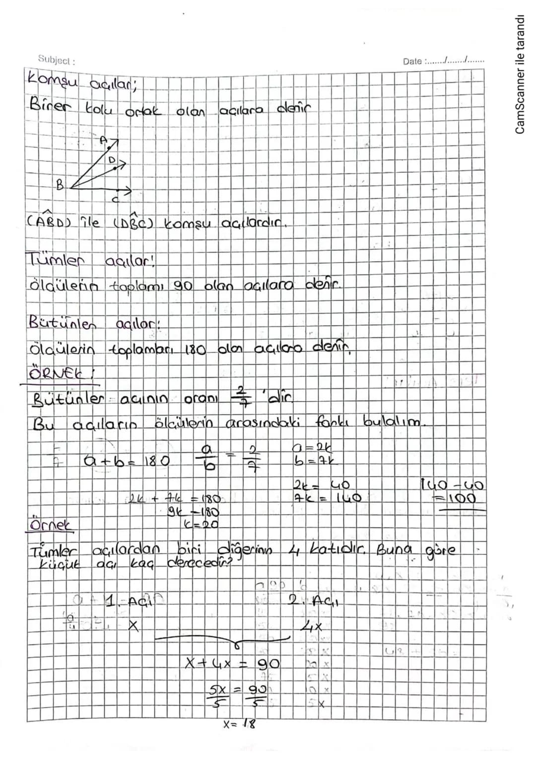 Subject:
=
Date ...........
IGGENLER
LIGGENDE AGI ÖZELLİKLERİ RE iubici ISLEMLER:
* Açı Caîtleri, Paralel Miz doğrudun bin besenle yaptığı a