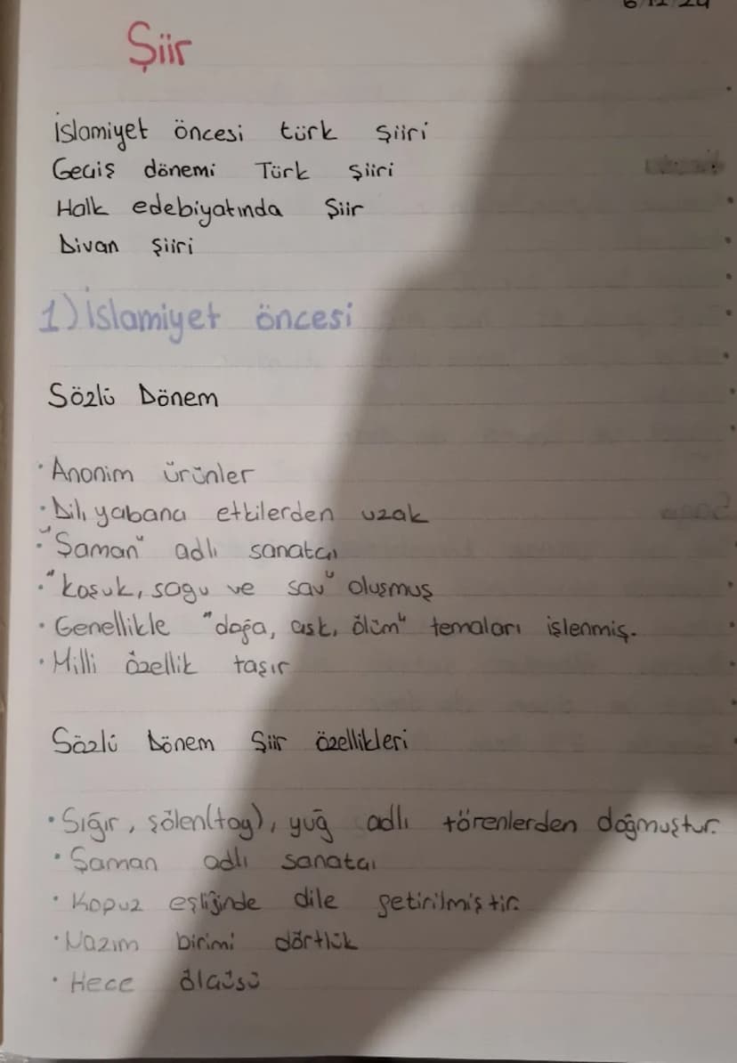 0
Şiir
Islamiyet öncesi
Geçiş dönemi
türk
Şiiri
Türk
Şiiri
Şiir
Halk edebiyatında
Divan
Şiiri
1) İslamiyet öncesi
Sözlü Dönem
•Anonim ürünle