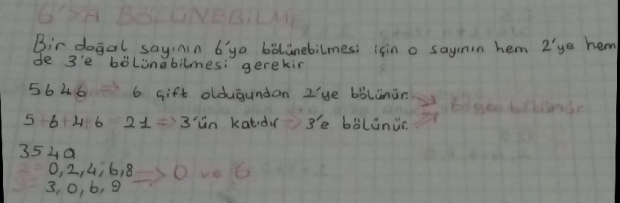 # BÖLÜNEBİLME KURALLARI

2 ILE BÖLÜNEBİLME

Bir doğal Sayının 2 ile kalansız bölünebilmesi için çift sayı!
lması gereklidir.

Örnek 3450, 34