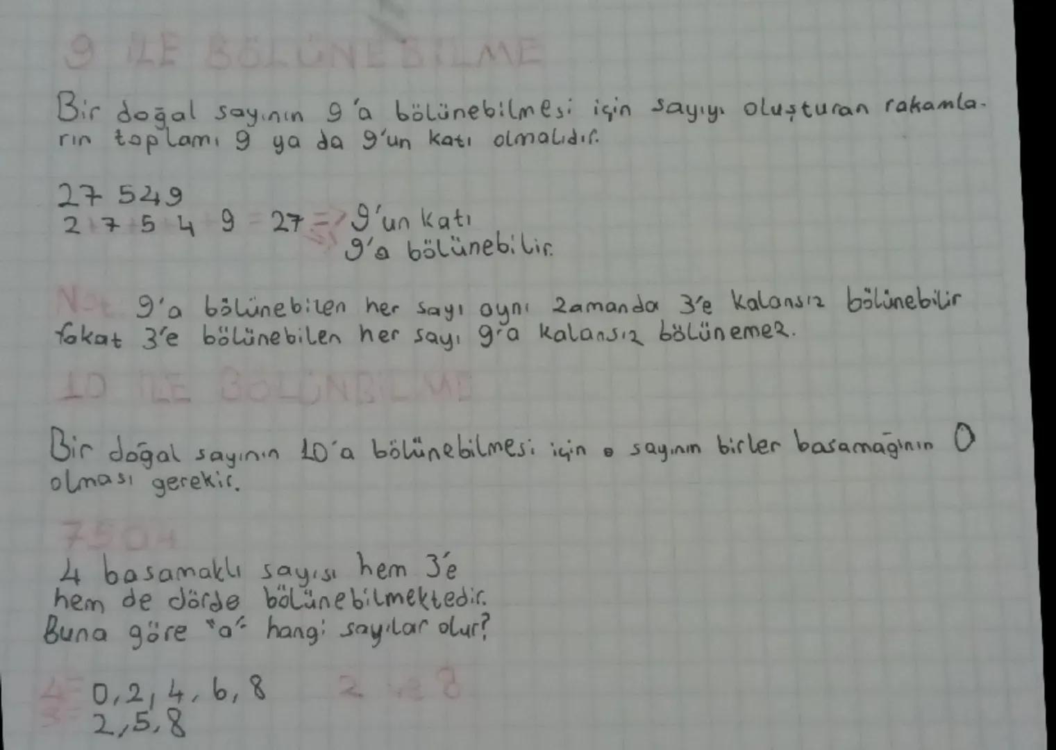 # BÖLÜNEBİLME KURALLARI

2 ILE BÖLÜNEBİLME

Bir doğal Sayının 2 ile kalansız bölünebilmesi için çift sayı!
lması gereklidir.

Örnek 3450, 34