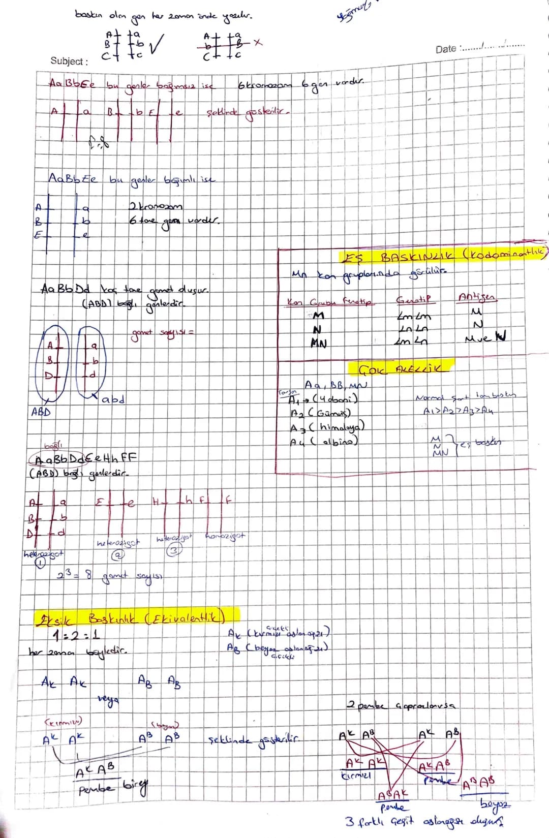 Subject:
KALITIM
balonde bulunan türe özgü karakterlerin Sonraki dillere
Anne ve
daye kalıtım
Gien = Ance we
aktarılmasın
ady verilic.
Date
