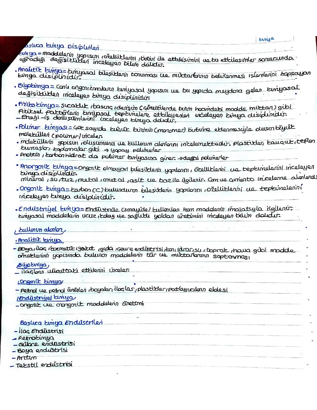 Kimya disiplinleri