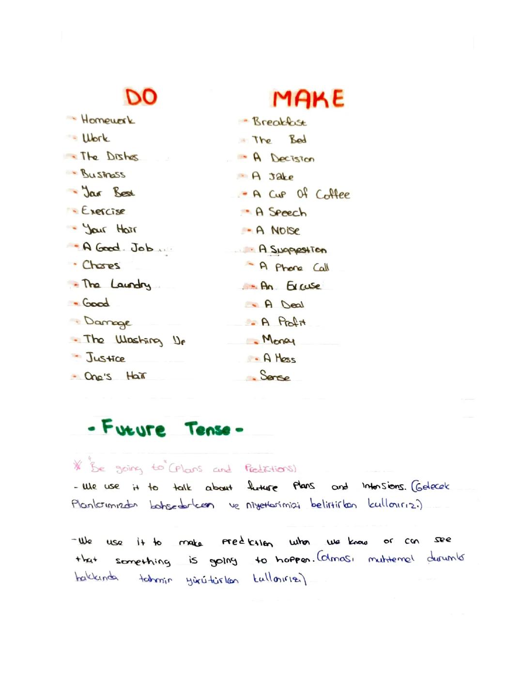 Past Tense: Do and Make