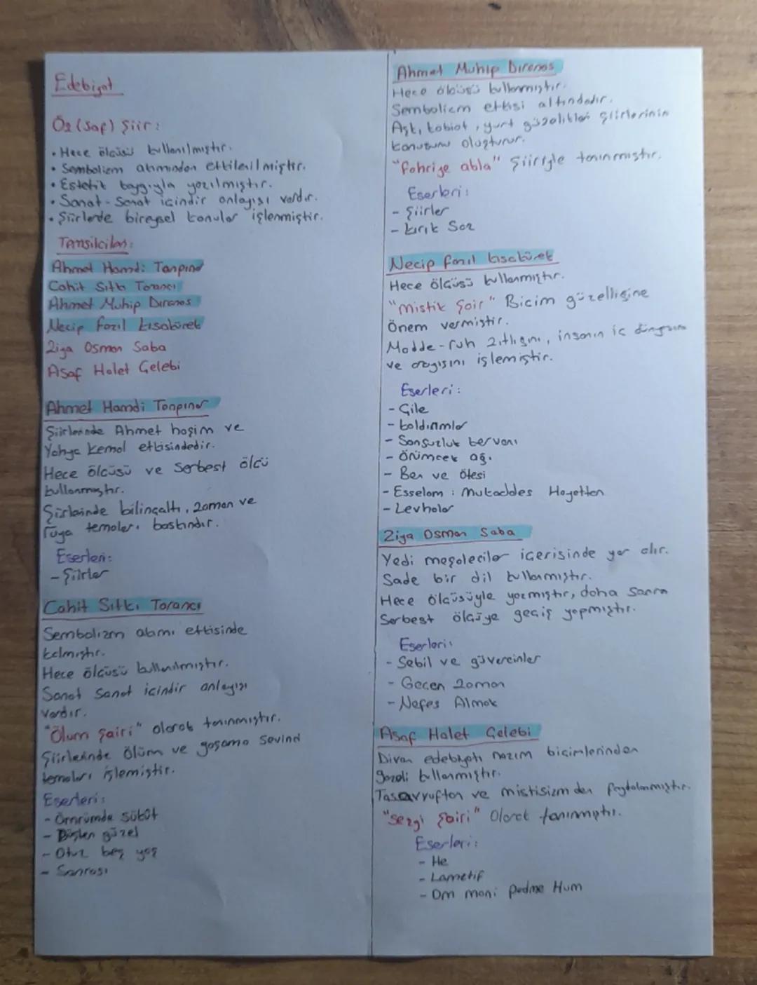 Edebiyat

Os (Saf) Şiir:
. Hece ط اجتماةullanılmıştır.
Semboliem atımından ettilerilmiştir.
•Estetit baygıyla yozılmıştır.
•Sanat-Senat için