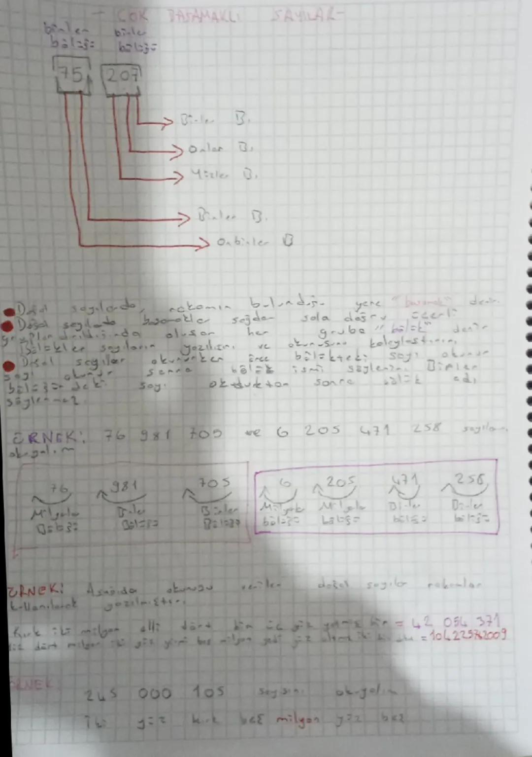 # COK BASAMAKLI SAYILAR-
boole
balej:
bile
621035
75 207
Be B
Onlar B
→Mister B.
Baler B.
→ Onbirler
rakamın bulund
ve
Dasal sayılarda
Doğal
