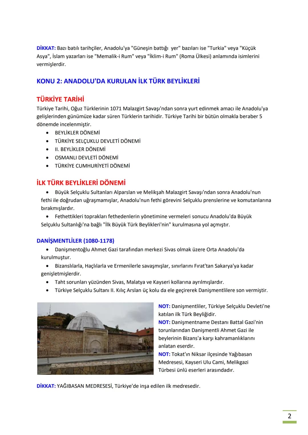 1. ÜNİTE: YERLEŞME VE DEVLETLEŞME SÜRECİNDE SELÇUKLU
TÜRKİYE'Sİ
KONU 1: TÜRKLERDEN ÖNCE ANADOLU'NUN DURUMU VE İLK TÜRK AKINLARI
TÜRKLERDEN Ö