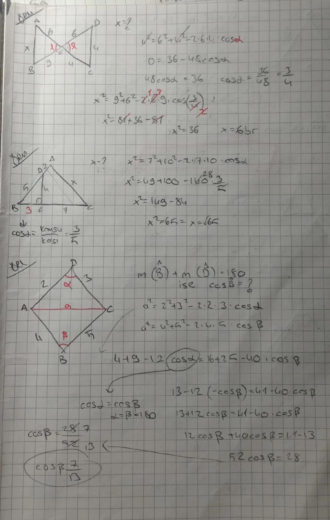 Ho

B
A
C
KOSINUS TEORENI
a²=b²+c²-2.c.b.cosA
b²=a²+c²-2.c.a.cos B
c²=a²+b²-2.a.b.cos C

| 30 | 45 | 60 | 90 | 120 | 135 | 150 |
|---|---|--