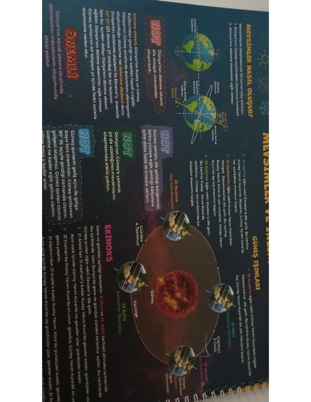 8.sınıf mevsimler ve iklimler poster notları