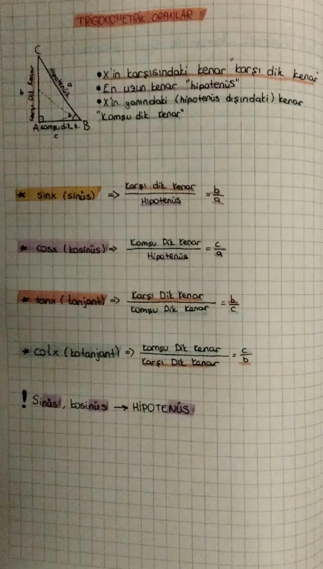 10.sınıf matematik "trigonometrik oranlar"