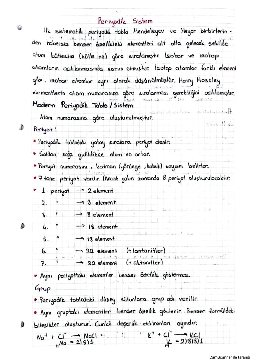Periyodik Sistem
İlk sistematik periyodik tablo Mendeleyev
ve
Meyer birbirlerin
den habersiz benzer özellikteki elementleri alt alta gelecek