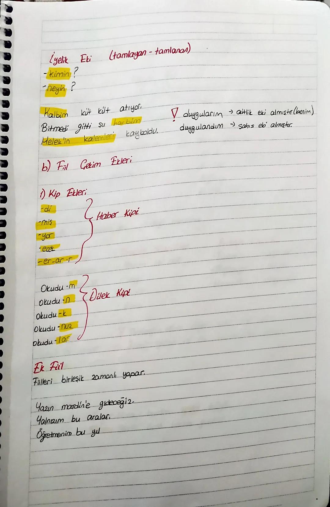 Sözcükte yapı
Kök, sözcüğün anlamlı olan
Ortak Kök
(Köktes)
* Hem isim hem fill olmalı.
en küalik parçasıdır.
* Aralarında mutlaka
anlam ili