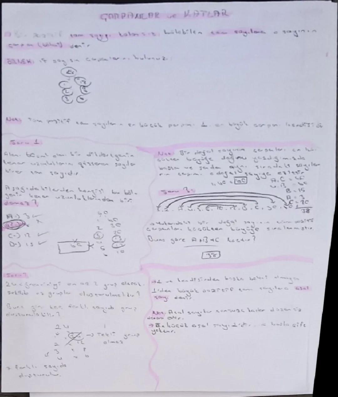 Matematikte Çarpanlar ve Katlar Konusu