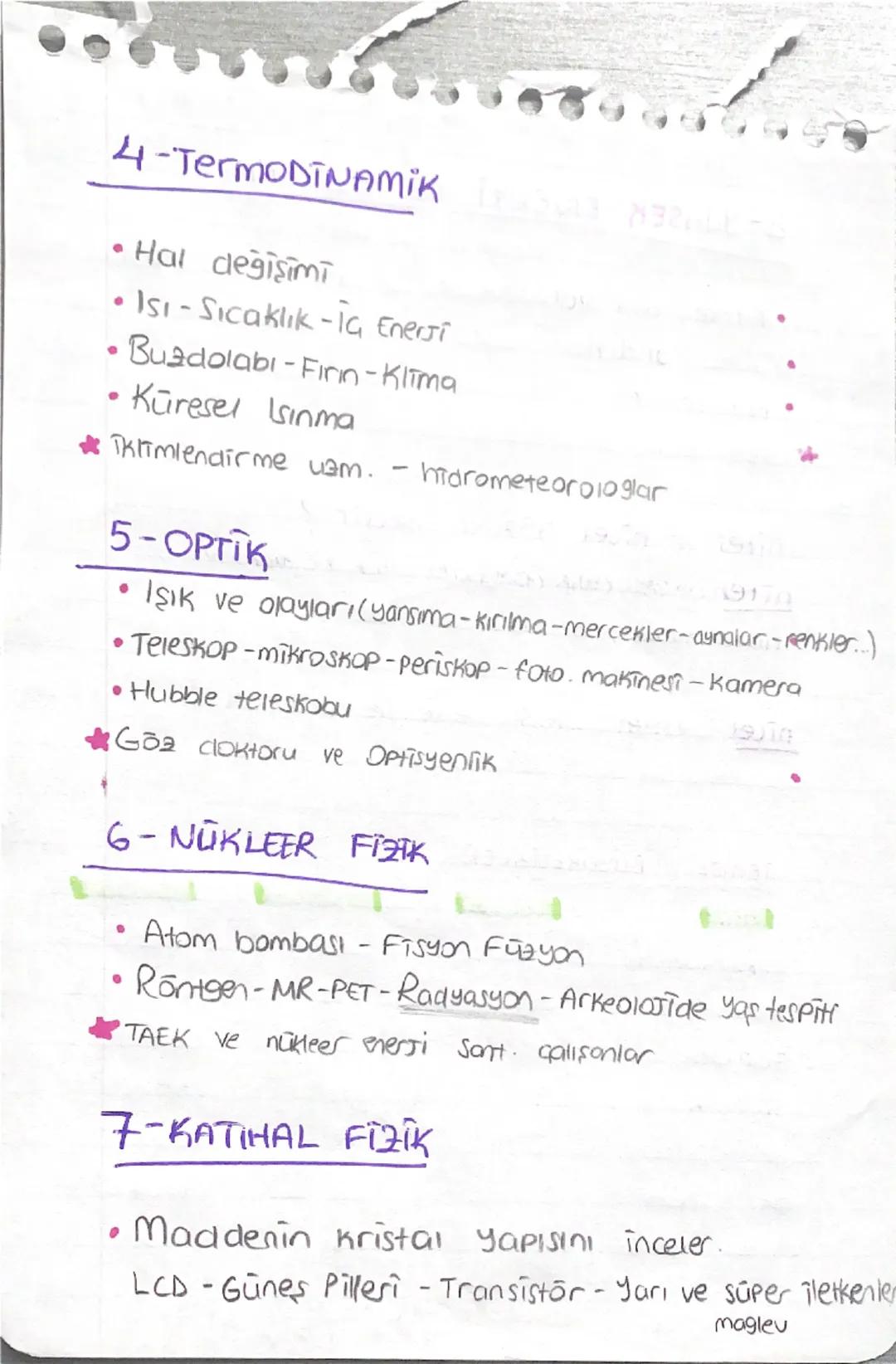 Fizik, madde ve enerji arasındaki etkileşimi inceleyen
bilim dalıdır.
Fik ne ile uğraşmaz?
maddi evren dışı şeyler →Maddenin var olmasinin ö