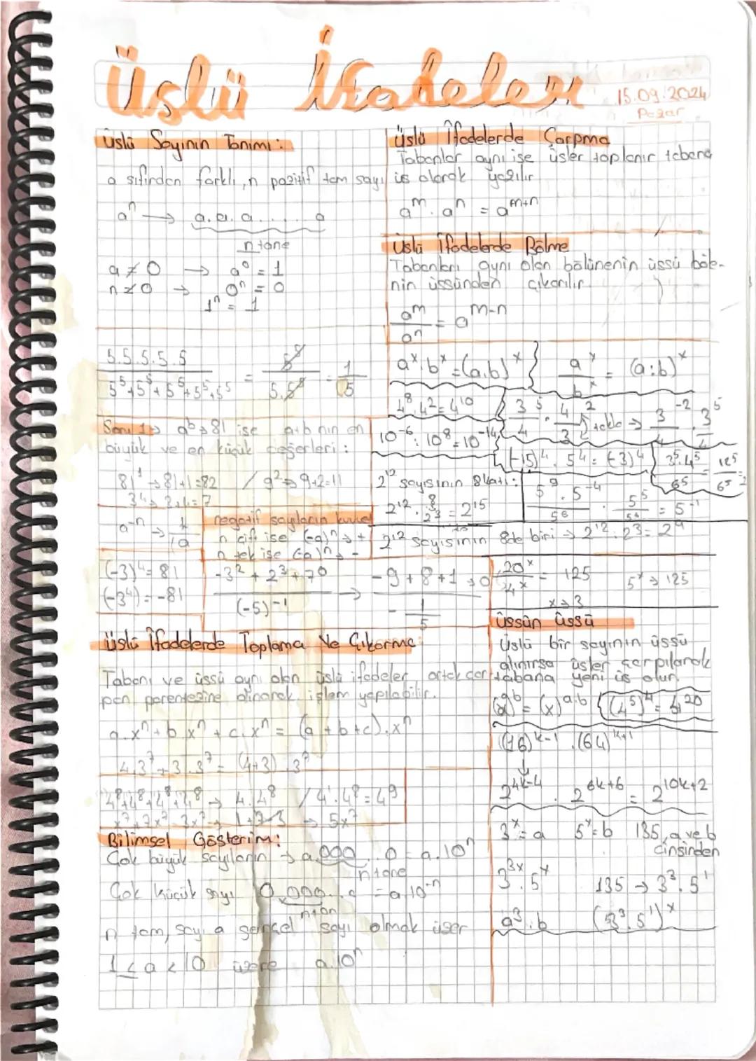 üslü
"Uslü Sayının Tonimi:
Mateler
Iüslü ifadelerde Çarpma
15.09.2024
n
Pegar
Tabanlar aynı işe usler toplanır tebena
sifirden farkli in poz