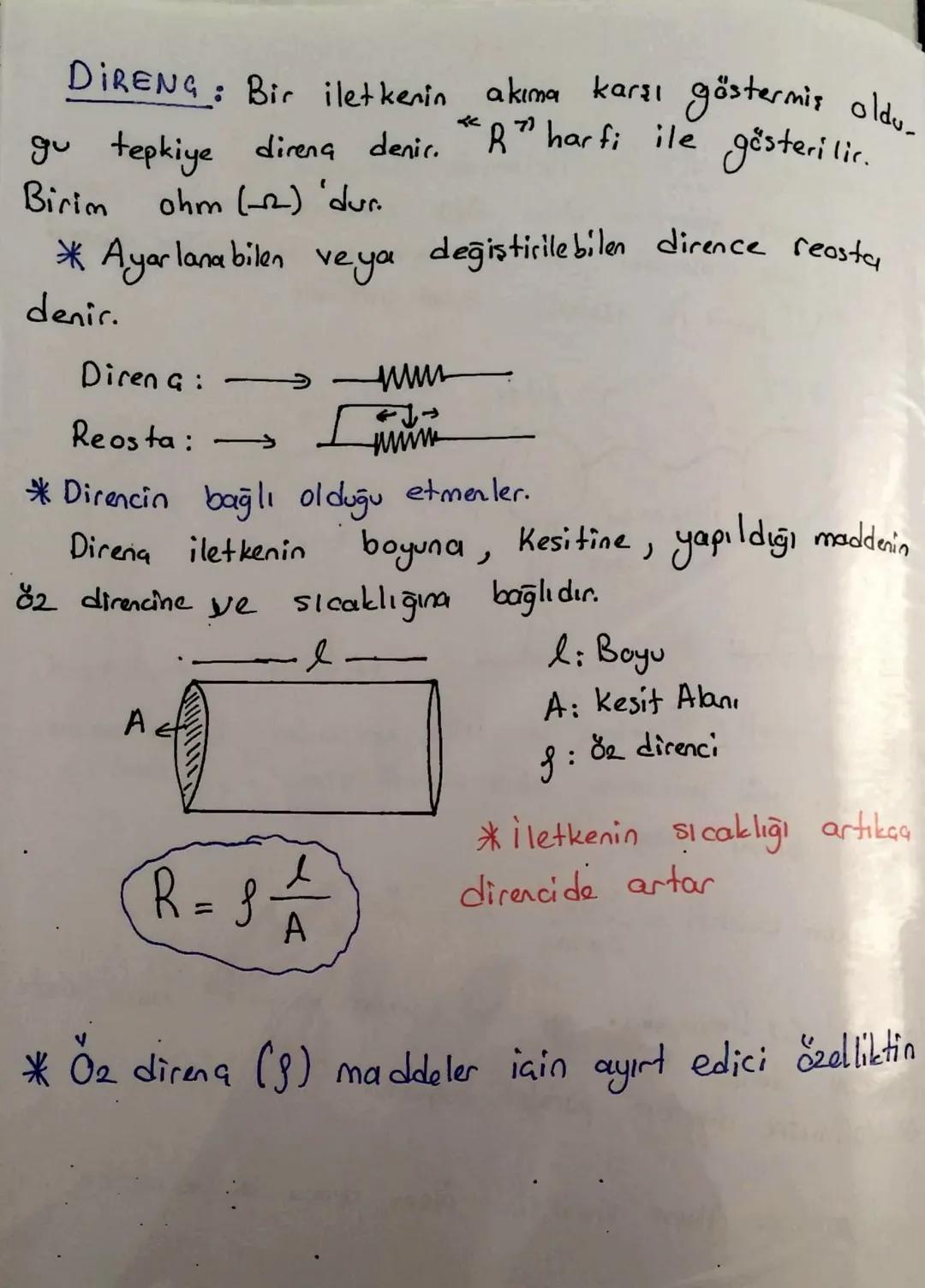 # Elektrik Akımı

Potansiyel fark: Bir iletkende iletkenin bir ucun dan
diger ucuna giderken birim yükün harcadığı enerjiye iletke.
nin iki 