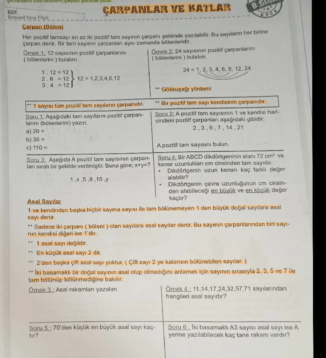 Çarpanlar ve katlar