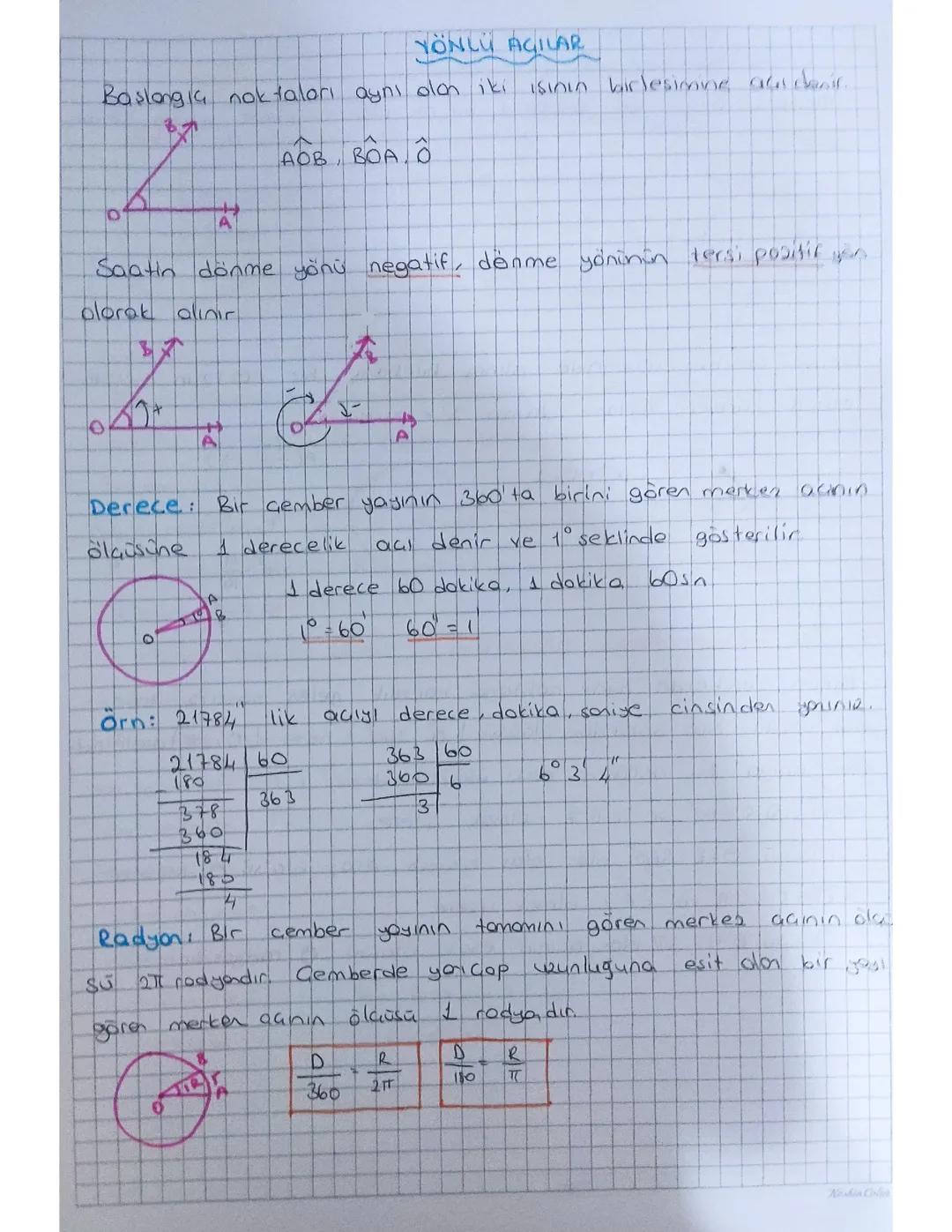 Yönlü Açılar ve Birim Çember Kavramı