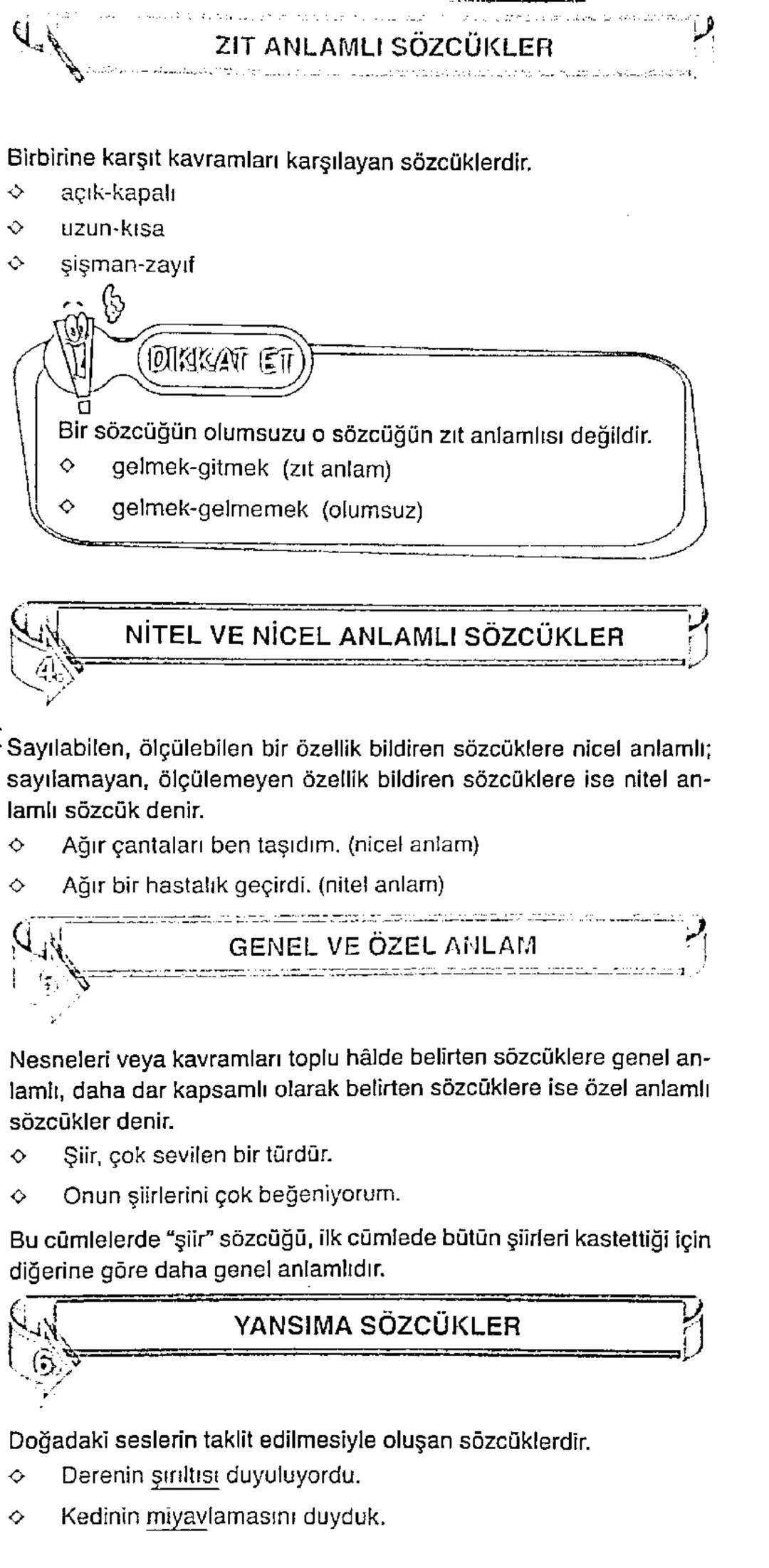 # EŞ ANLAMLI SÖZCÜKLER

Aynı varlık ya da kavramı karşılayan sözcüklere eş anlamlı sözcük
ler denir.

◇ misafir-konus
◇ ileti-mesaj
◇ siyah-