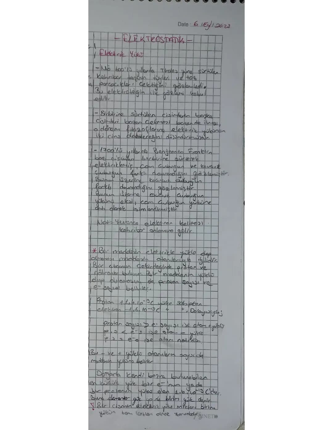 Elektrostatik - 9. Klasse Physik Projekt, Notizen und PDF