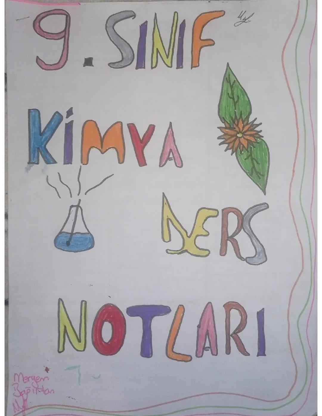 9. Sınıf kimya 1. Ünite notları 