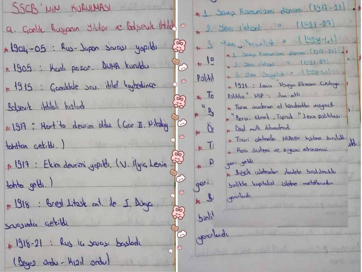 # ÇAĞDAŞ TÜRK VE
# DÜNYA TARİHİ SSCB'NIN KURULMASI
a. Ganlık Rusjanın yilulisu ve bolşevik lotild
*1904-05: Rus-Japan Savaşı yapıldı
* 1905: