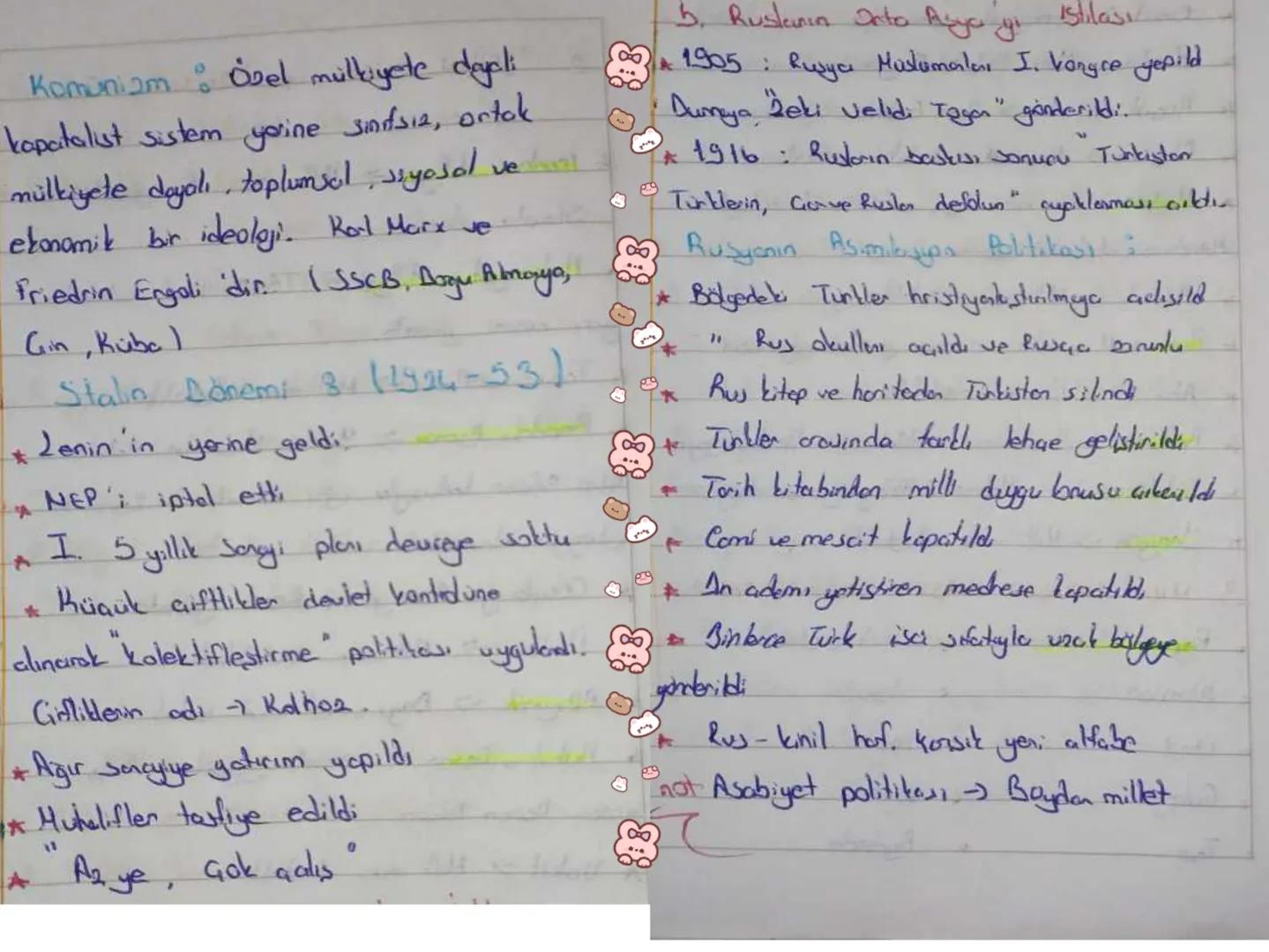 # ÇAĞDAŞ TÜRK VE
# DÜNYA TARİHİ SSCB'NIN KURULMASI
a. Ganlık Rusjanın yilulisu ve bolşevik lotild
*1904-05: Rus-Japan Savaşı yapıldı
* 1905: