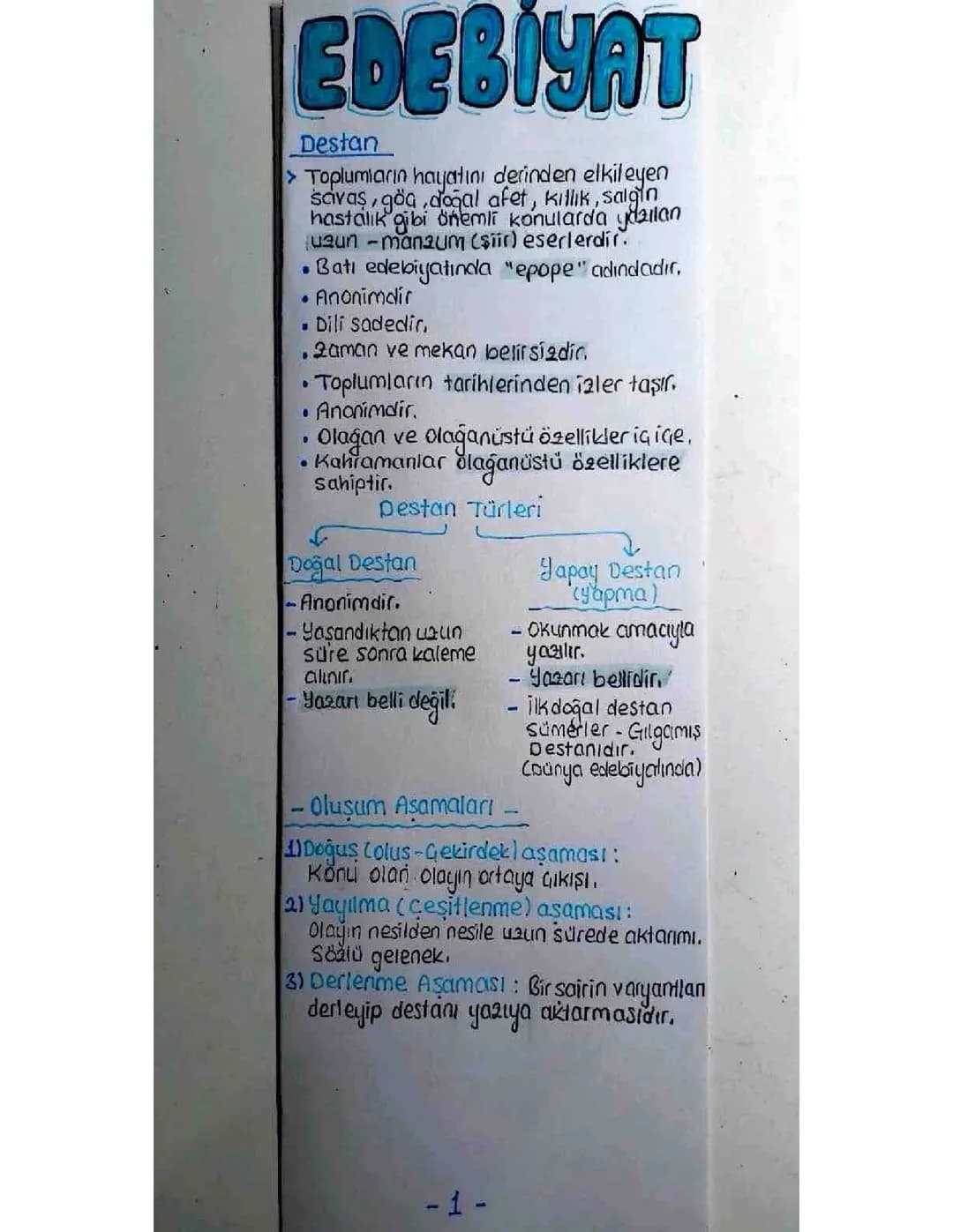 Edebiyat-Destan Notları