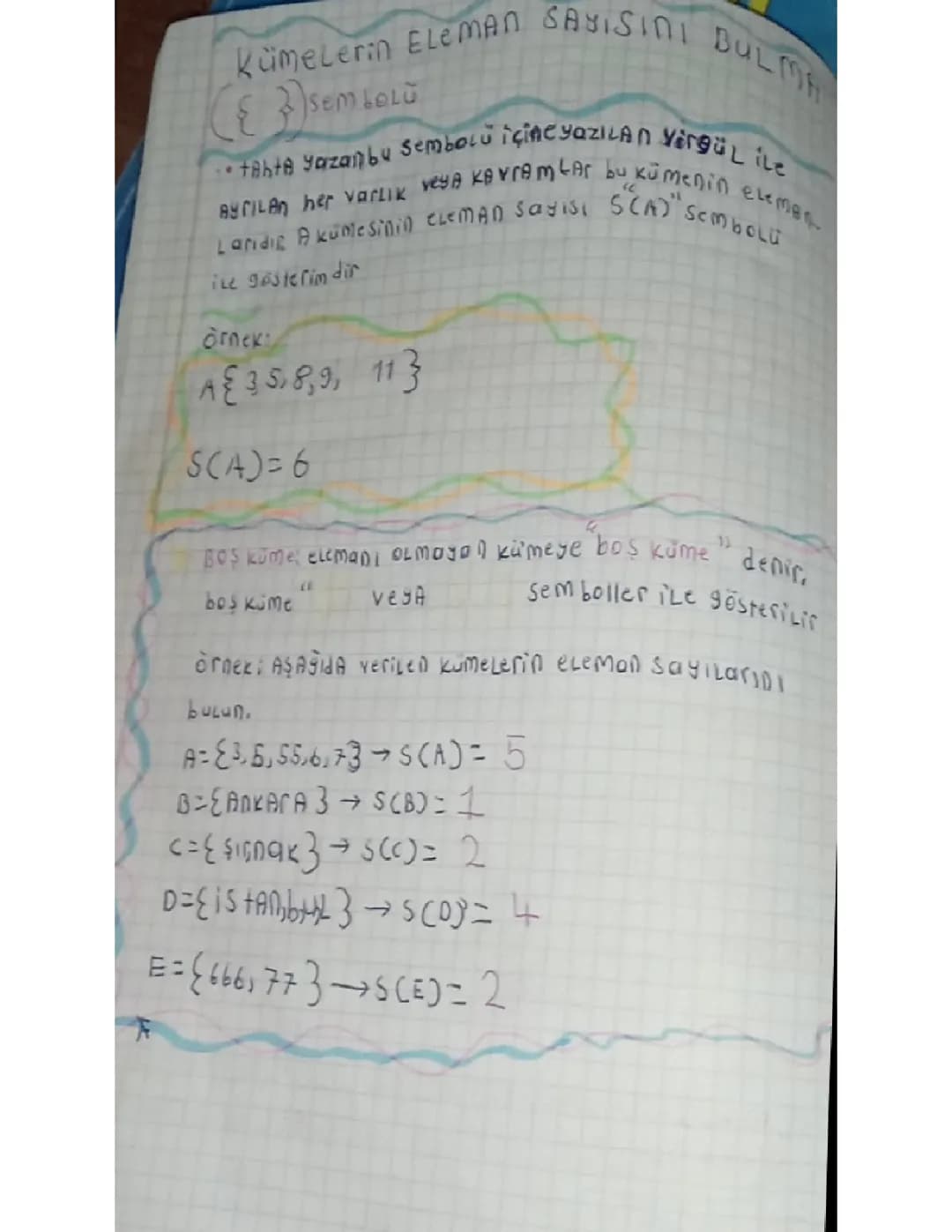 6.sınıf matematik kümelerin eleman sayısını bulma