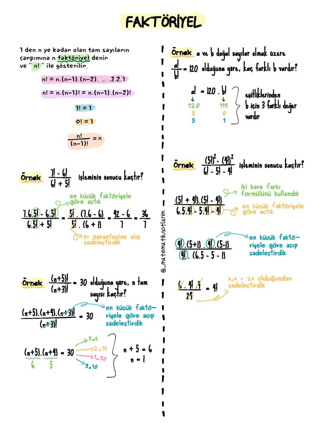 10. Sınıf Matematik: Faktöriyel Konu Anlatımı ve Sorular