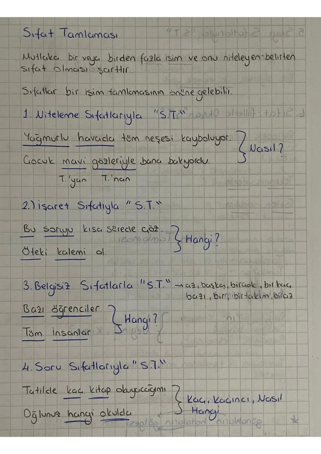 Sifat Tamlaması
Mutlaka bir
veya
birden fazla isim ve onu niteleyen -belirten
Sifat olması şarttır..
Sıfatlar bir isim tamlamasının önüne ge