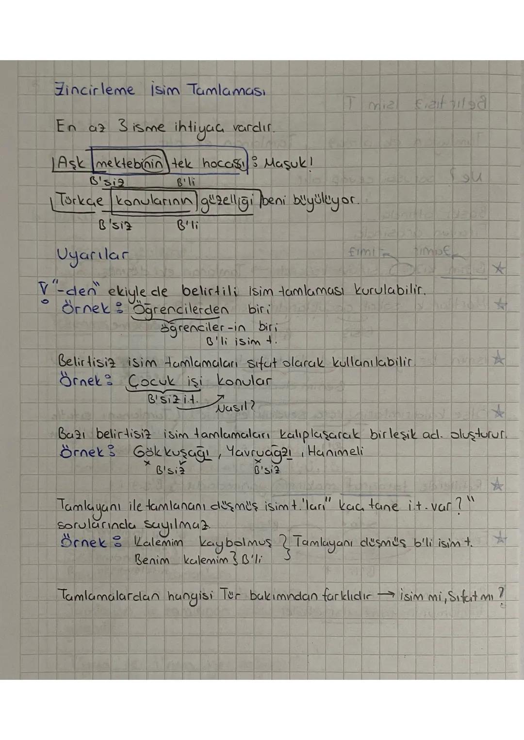 Sifat Tamlaması
Mutlaka bir
veya
birden fazla isim ve onu niteleyen -belirten
Sifat olması şarttır..
Sıfatlar bir isim tamlamasının önüne ge