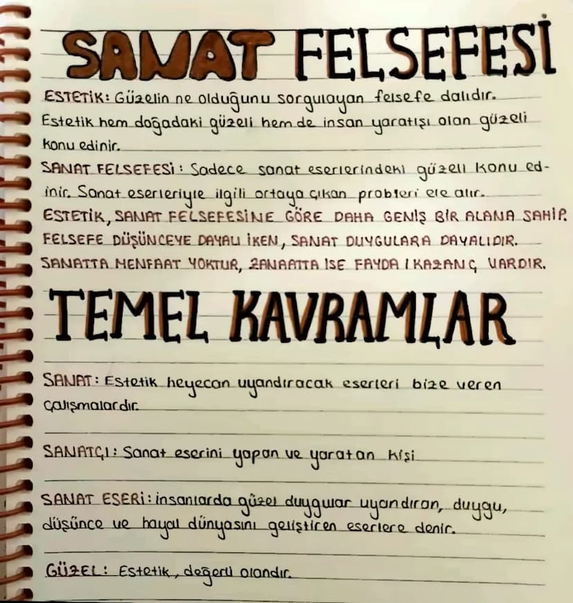 SAMAT FELSEFESİ
ESTETİK: Güzelin ne olduğunu sorgulayan felsefe dalıdır.
Estetik hem doğadaki güzeli hem de insan yaratışı olan güzeli
konu 