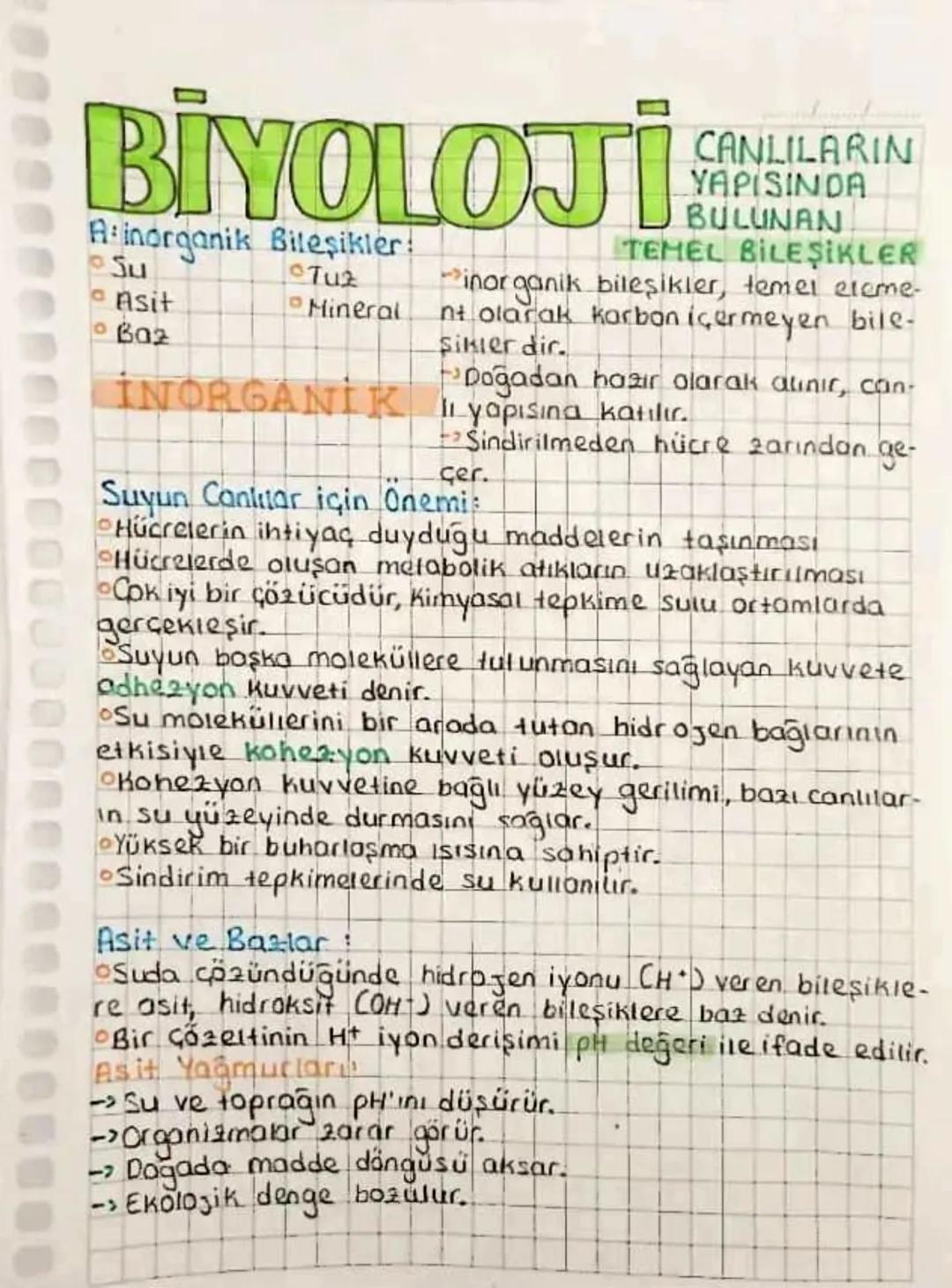 Canlıların yapısında bulunan temel bileşikler