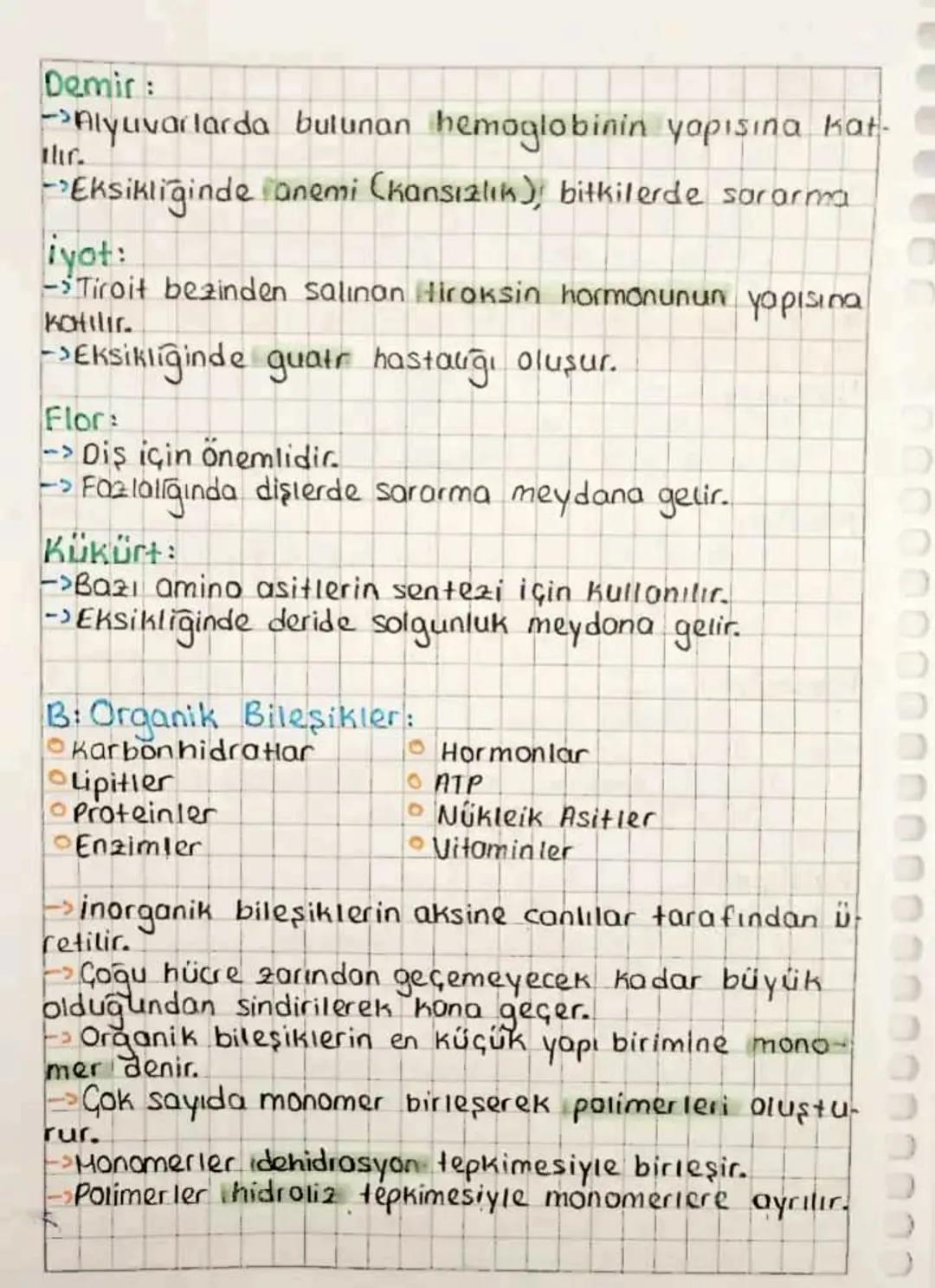 # BİYOLOJİ

Arinorganik Bileşikler:
- Su
- Asit
- Baz
- Tuz
- Mineral

CANLILARIN
YAPISINDA
BULUNAN
TEMEL BİLEŞİKLER

inorganik bileşikler, 