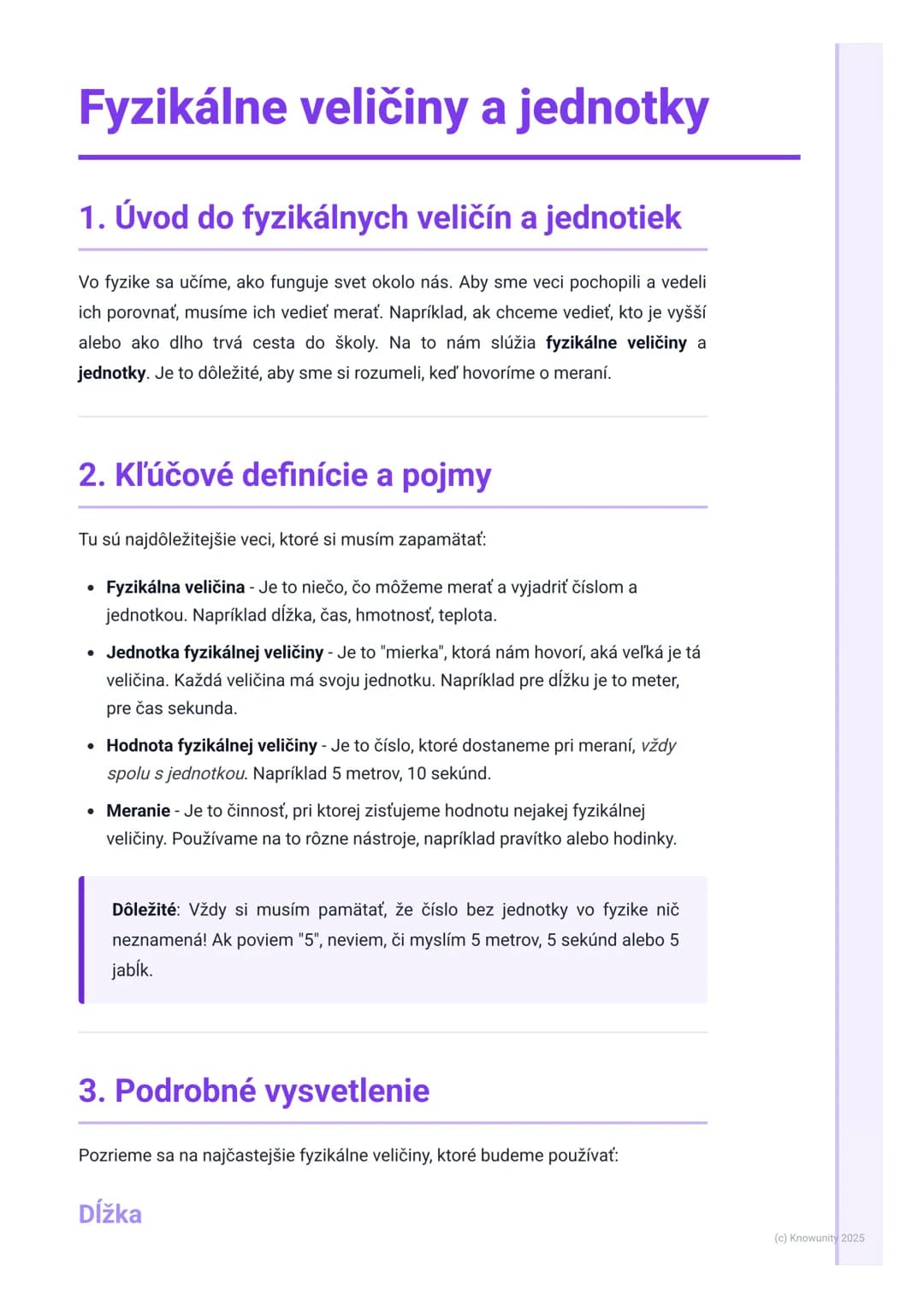 # Fyzikálne veličiny a jednotky

1. Úvod do fyzikálnych veličín a jednotiek

Vo fyzike sa učíme, ako funguje svet okolo nás. Aby sme veci po