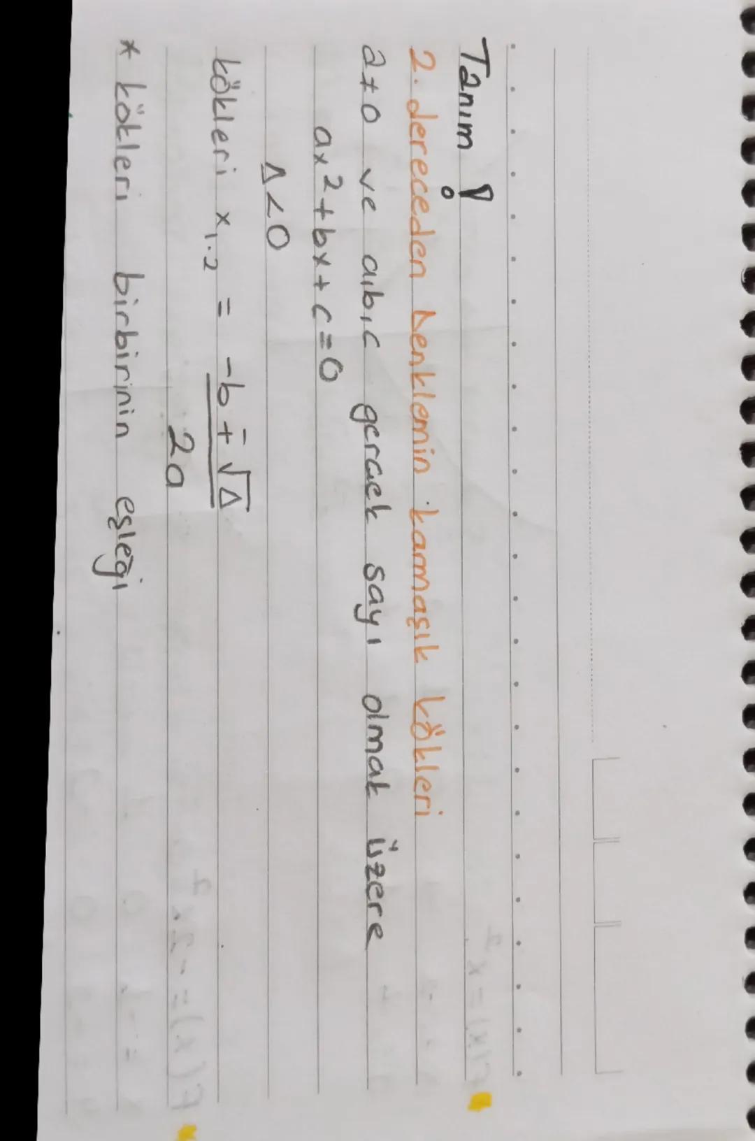 2. dereceden denklemler

2. dereceden denklemleri

?Tanım

a≠0
ve
a, bic birer gerael sayı olmak üzere

$ax2+bx+c=0$

ifadesine ikinci derec