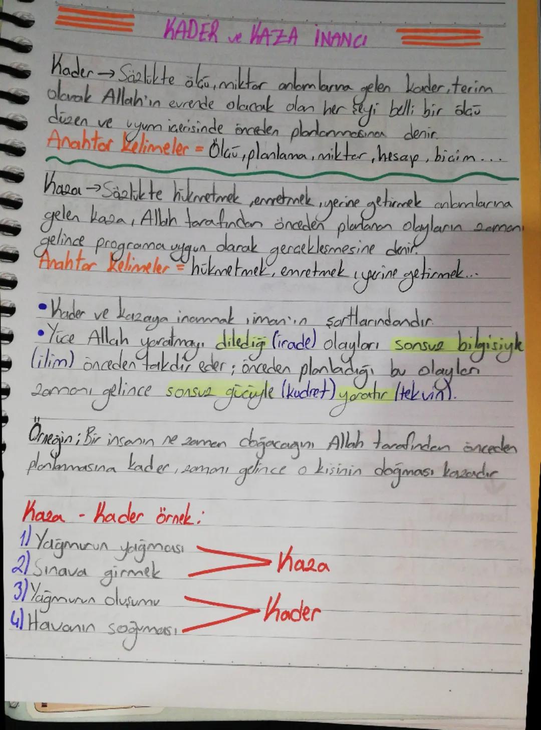 8. Sınıf din kültürü KADER VE KAZA 