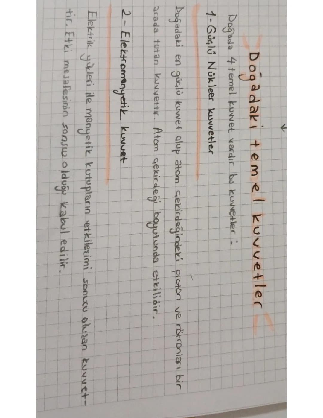 9.sınıf fizik doğadaki temel kuvvetler