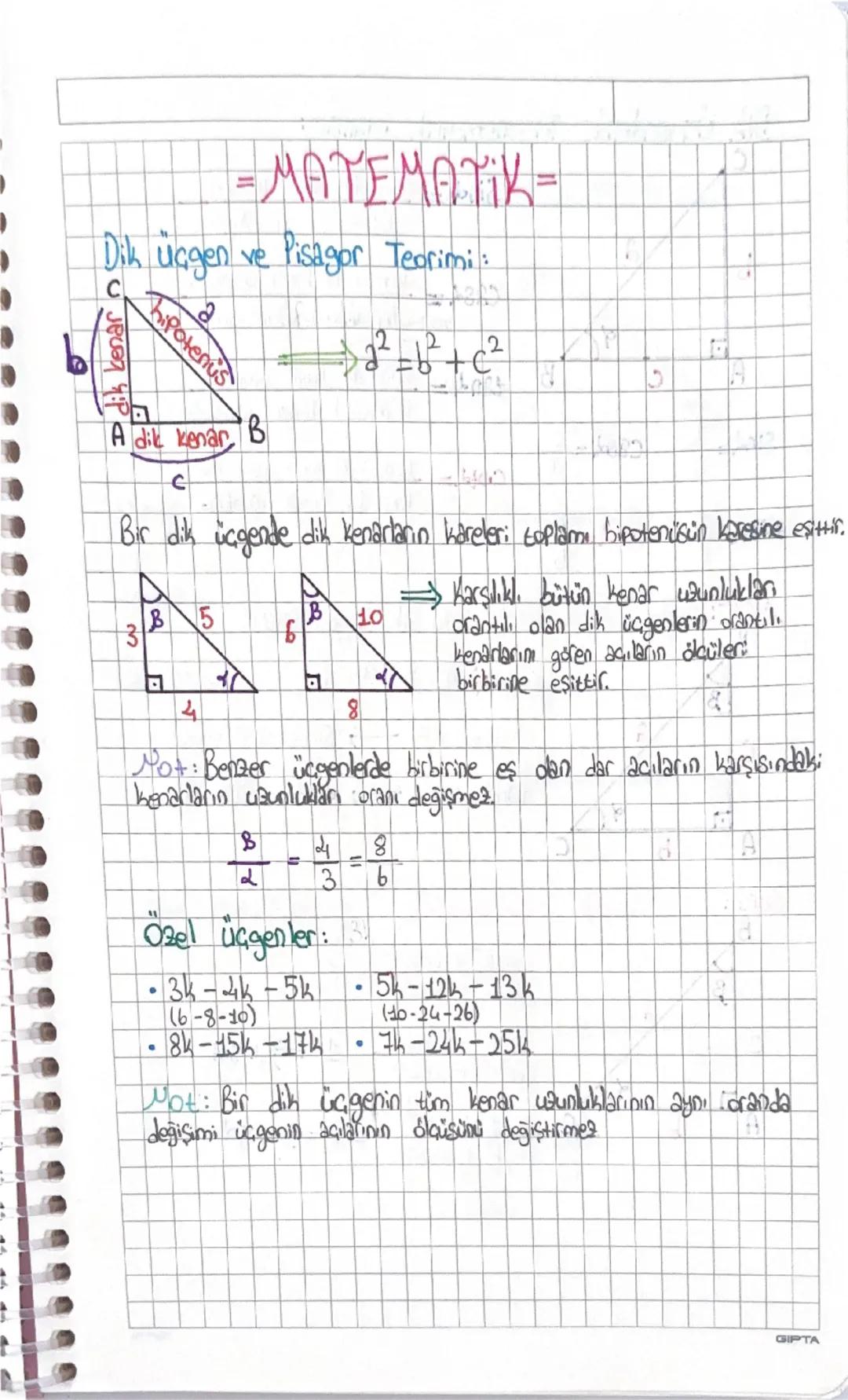 Matematik dik üçgende trigonometrik oranlar ve trigonometrik özdeşikler