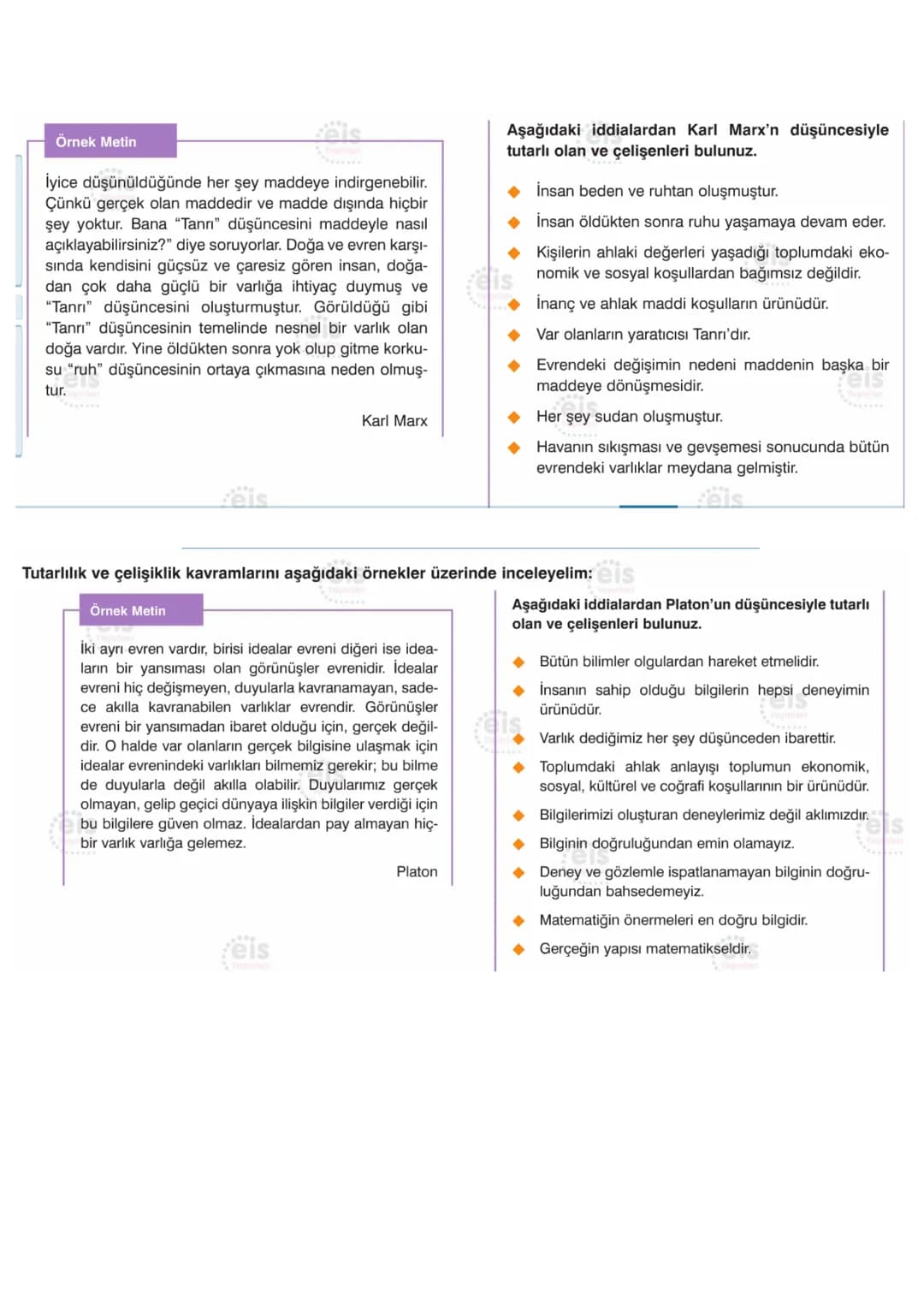 Felsefe Yazılı Çalışma
Bilgi: Zihinle dünya arasında ya da özneyle nesne arasındaki bir tür bağı ya da
bağları kurmuş olmamız anlamına gelme