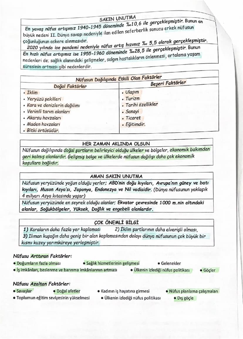 # NÜFUSUN GELİŞİMİ, DAĞILIŞI VE NİTELİKLERİ
Sınırları belli bir alanda yaşayan insan sayısına nüfus denir. Genel nüfus sayımının amacı sayım