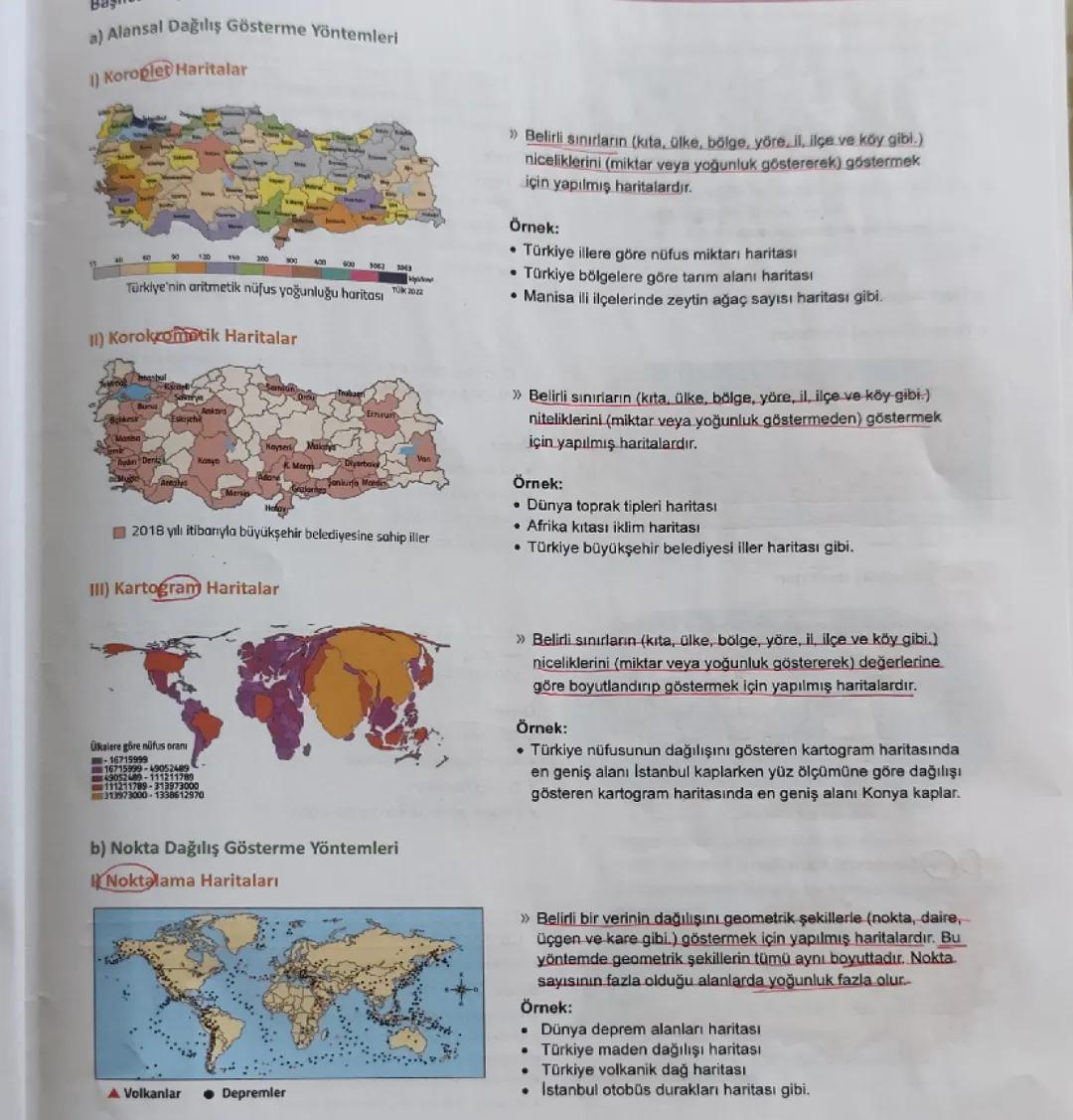 9. Sınıf Coğrafya Dağılış Haritaları 