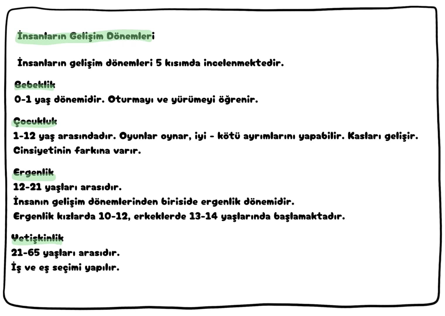 # Ergenlik ve Sağlık

**A- Gelişim ile ilgili kavramlar**

**Büyüme**
İnsanlarda boy ve kütle artışına denir. Büyüme anne karnında başlar er