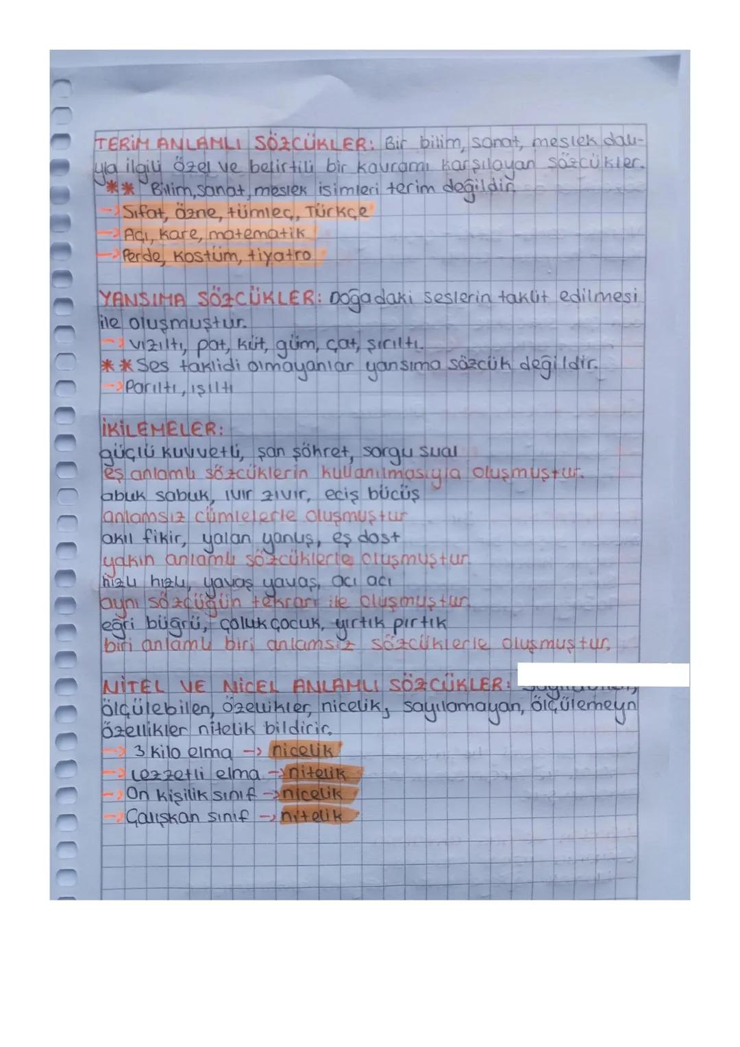TÜRKÇE
TEK ANLAMLILIK: Tek bir kavramı karşılayan, başka anl
amlar kazanmayan sözcüklerdir.
Agac, Termometre, kiremit
ÇOK ANLAMLILIK: Bir sö