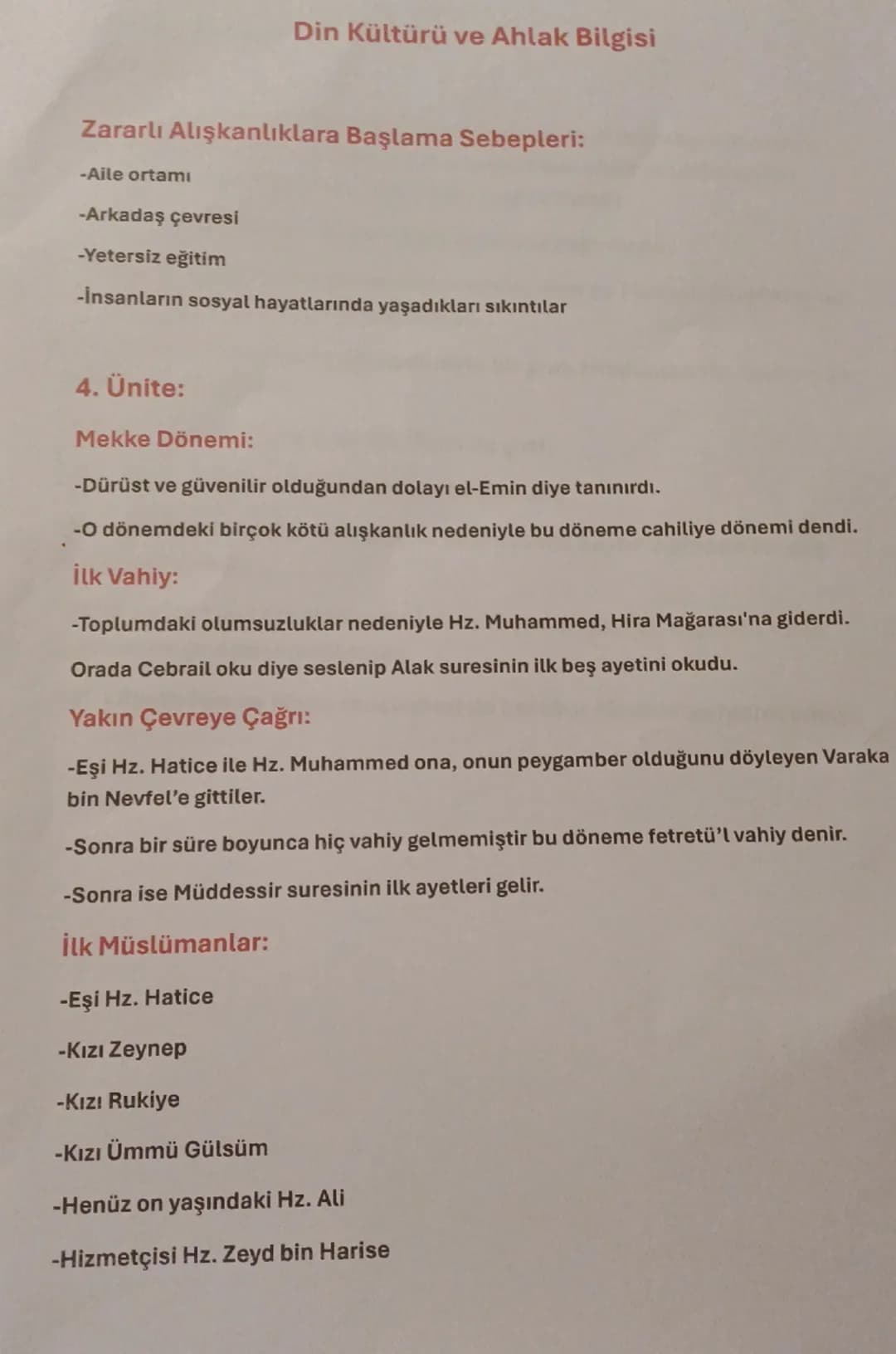 Din Kültürü ve Ahlak Bilgisi
Zararlı Alışkanlıklara Başlama Sebepleri:
-Aile ortamı
-Arkadaş çevresi
-Yetersiz eğitim
-İnsanların sosyal hay