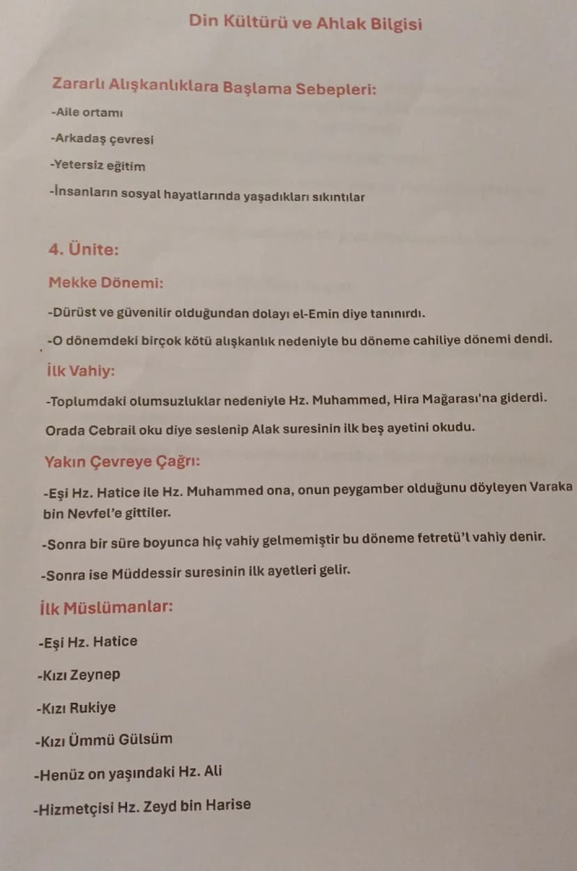 Din Kültürü ve Ahlak Bilgisi
Zararlı Alışkanlıklara Başlama Sebepleri:
-Aile ortamı
-Arkadaş çevresi
-Yetersiz eğitim
-İnsanların sosyal hay
