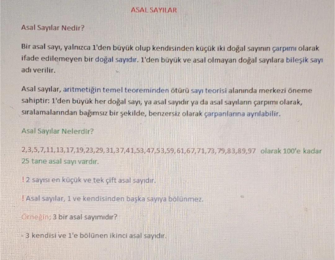 Asal Sayılar Nedir ve Özellikleri Nelerdir?