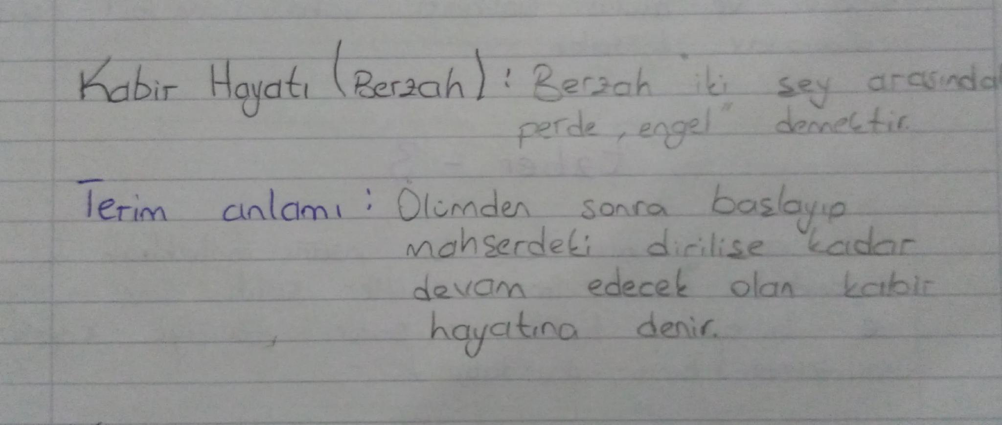 Abirct Aleni
Abiret ; ilk anlamdaki
exvel" kelimesinin zitt
olup
"
"son" demektir.
Terim anlam, : Dünya hayatından sonra başlayıp
sonsuza ka