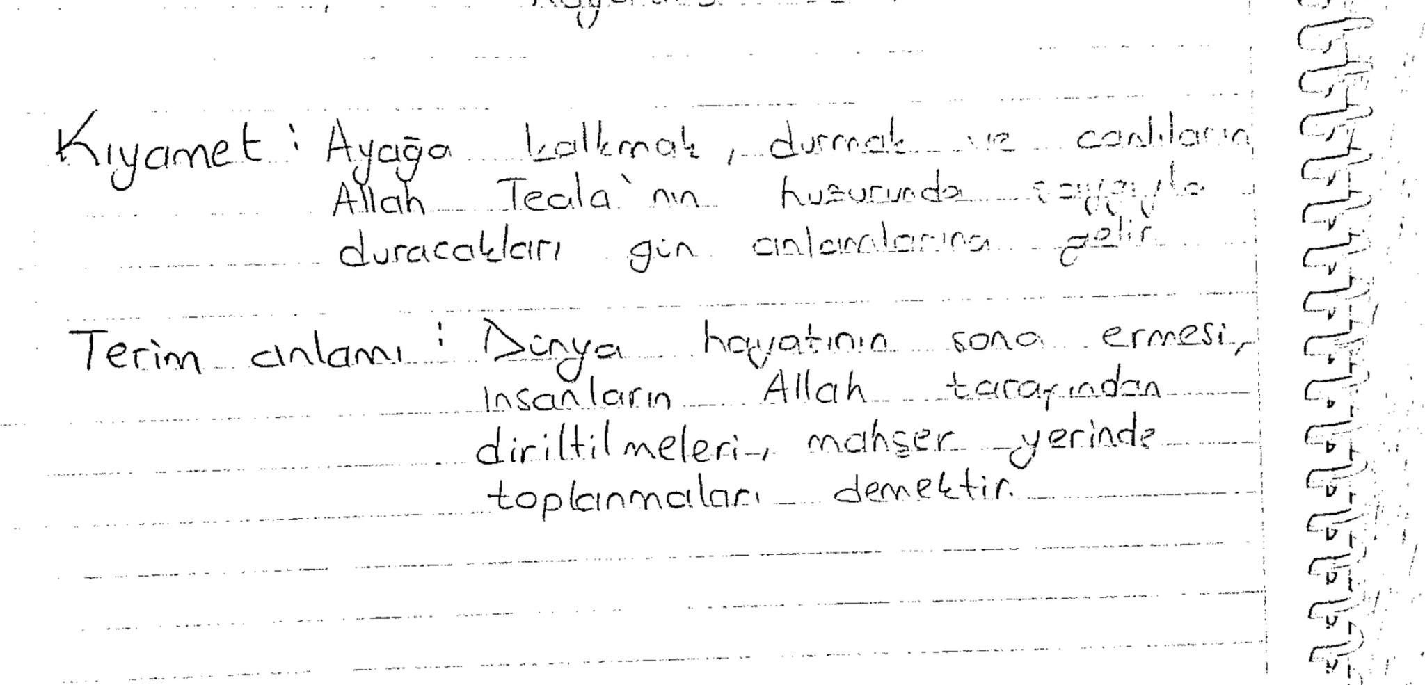 Abirct Aleni
Abiret ; ilk anlamdaki
exvel" kelimesinin zitt
olup
"
"son" demektir.
Terim anlam, : Dünya hayatından sonra başlayıp
sonsuza ka